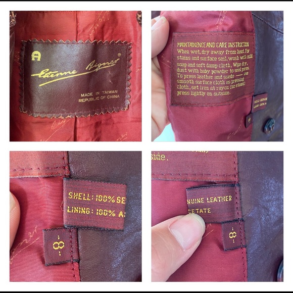 Vintage Etienne Aigner Leather Jacket Trench Wrap Coat Oxblood Burgundy 60s 70s - Picture 14 of 15